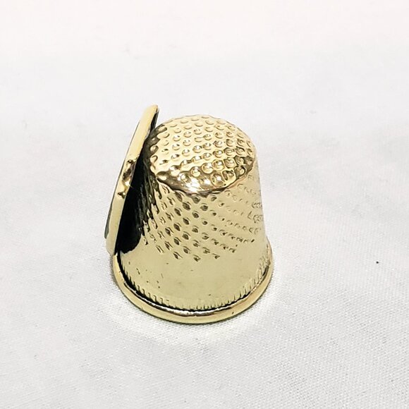 1000 Islands New York State Thimble Souvenir Metal Vintage 3/4" Gold tone - Picture 4 of 7